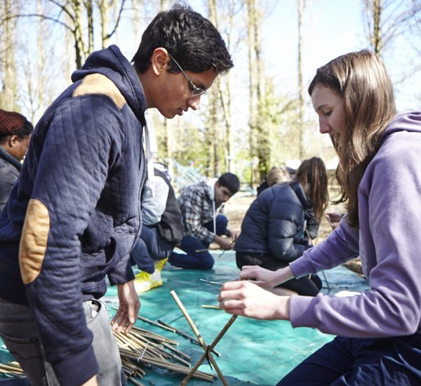 Explorer scouts working on teamwork skills